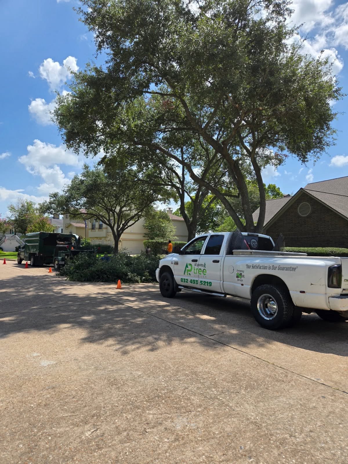 All Points Tree Service truck at a residential property