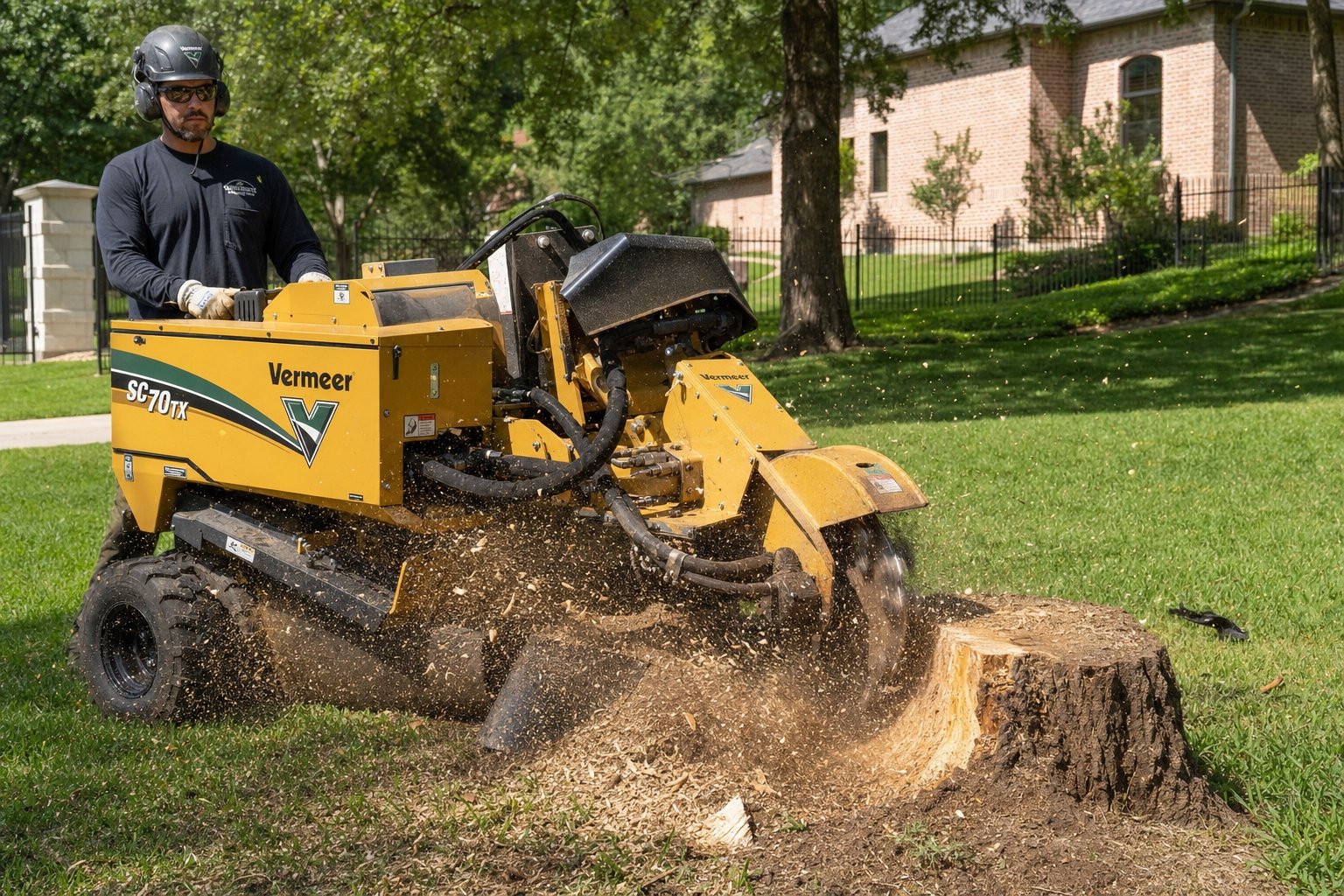 Stump grinding project by All Points Tree Service